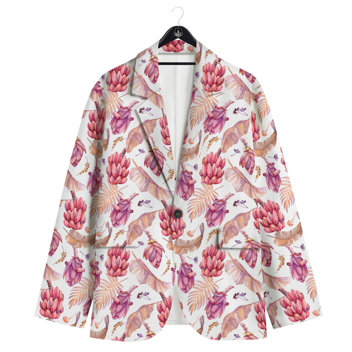 Tropical Banana Pink Print Pattern Men's Sport Coat-grizzshop