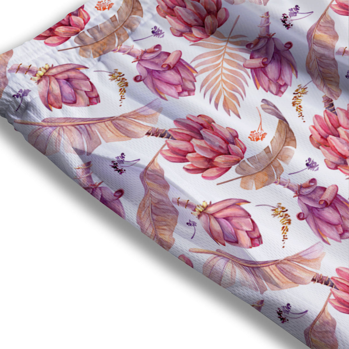 Tropical Banana Pink Print Pattern Mesh Shorts