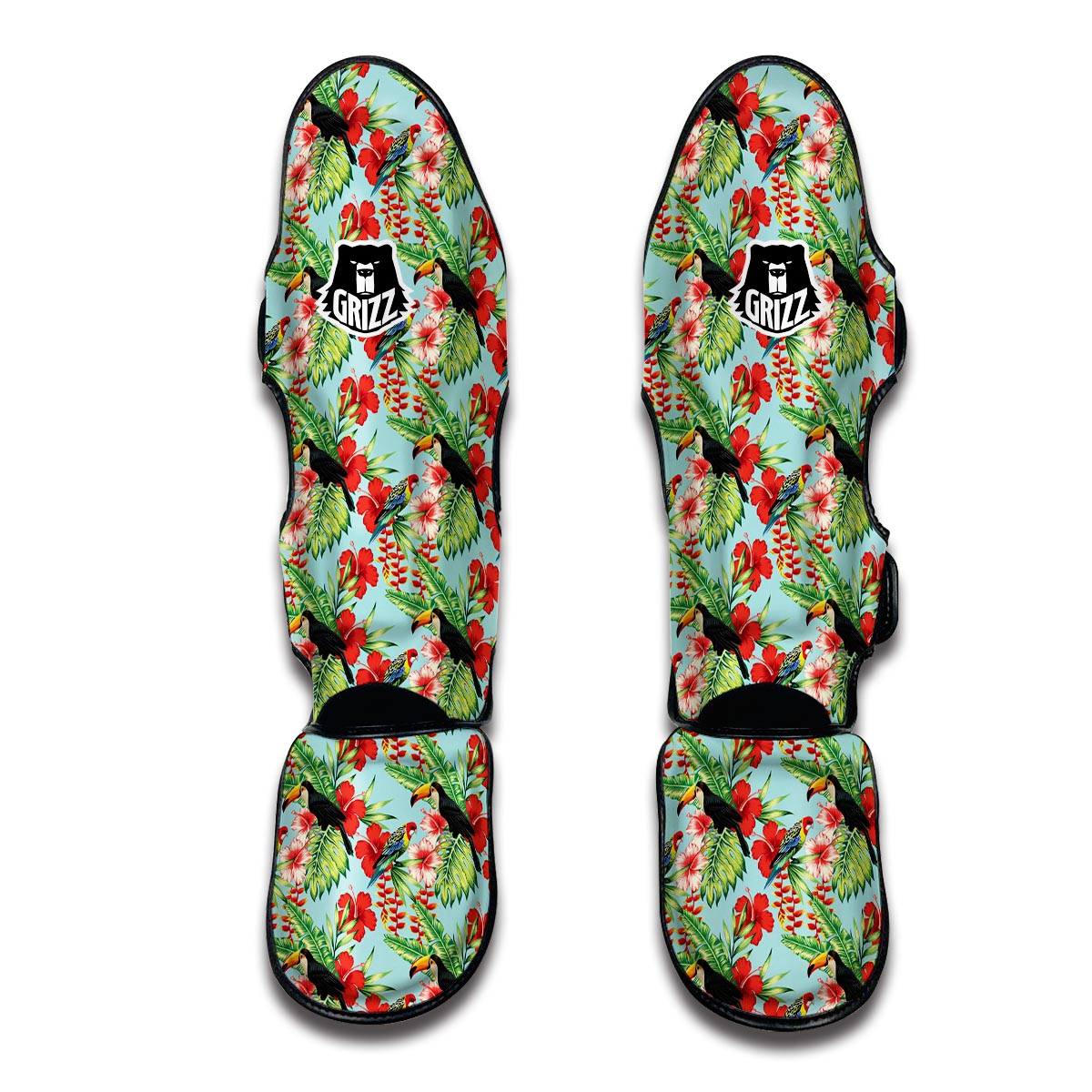 Tropical Bird Muay Thai Shin Guards-grizzshop