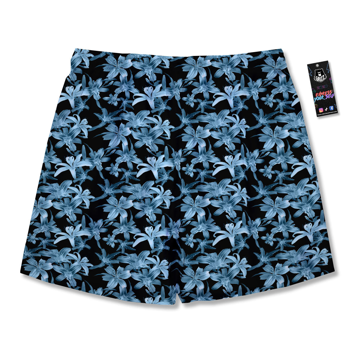 Tropical Blossom Blue Print Pattern Men's Running Shorts-grizzshop