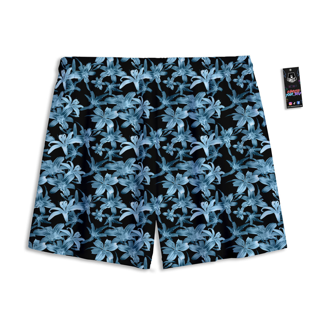 Tiger Flower And Print Pattern Mesh Shorts