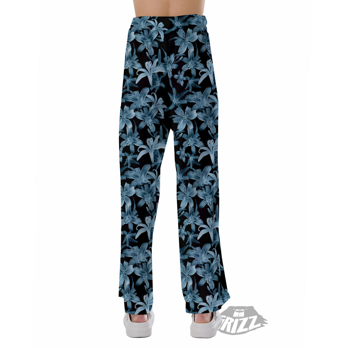 Tropical Blossom Blue Print Pattern Pajama Pants-grizzshop