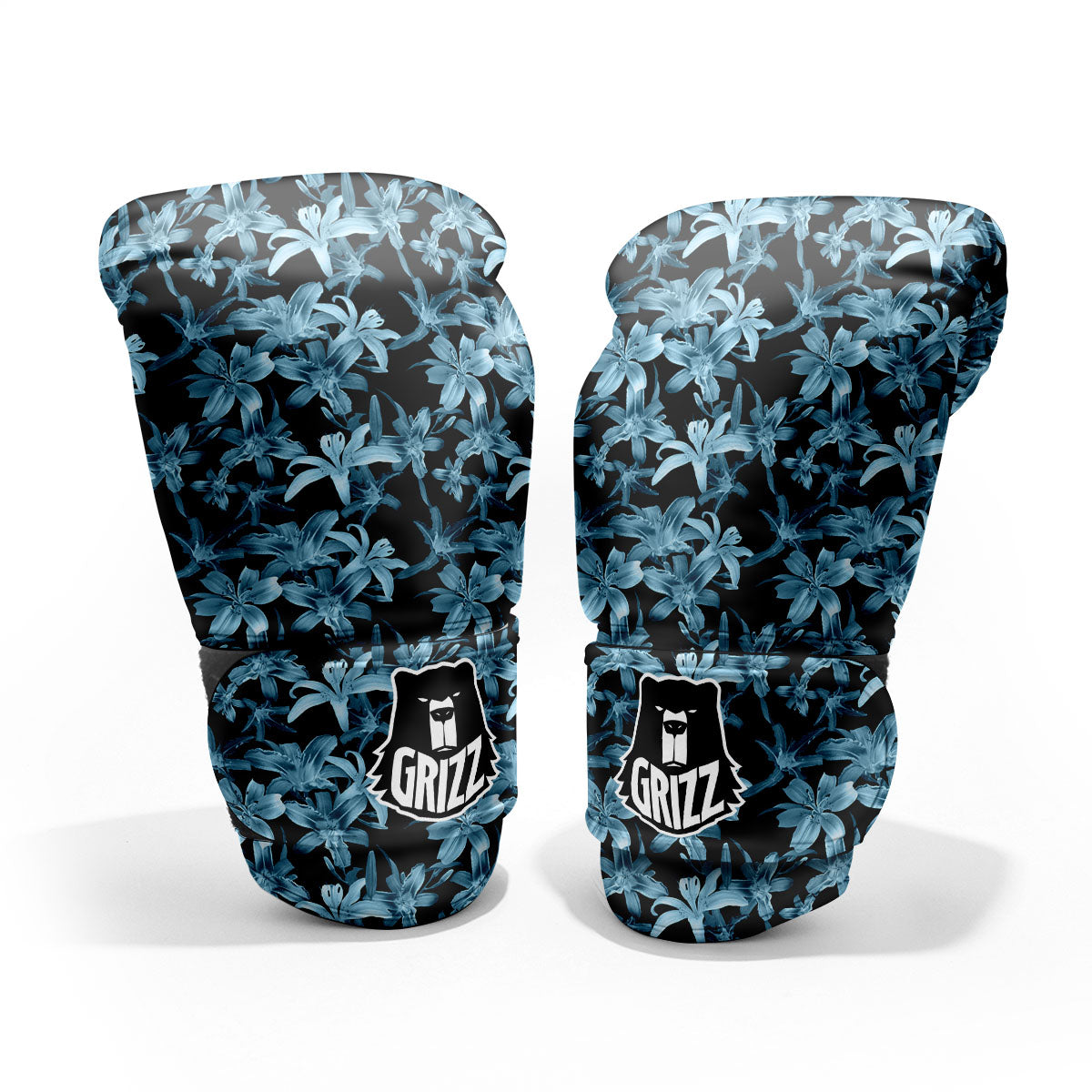 Tropical Blossom Blue Print Pattern Pro Boxing Glove