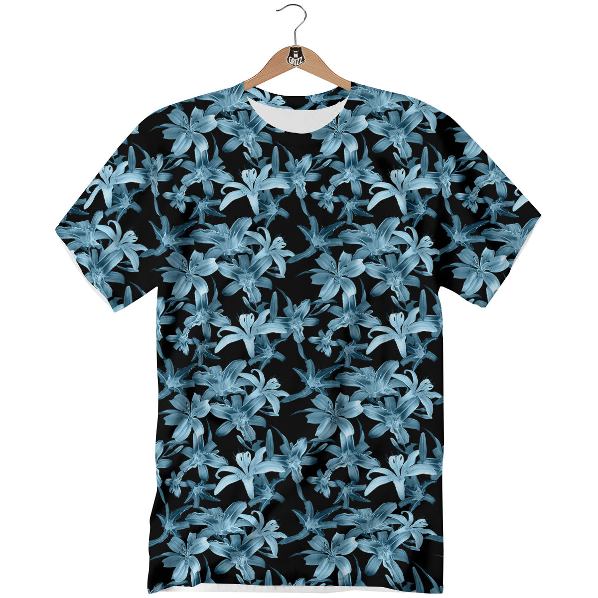 Tropical Blossom Blue Print Pattern T-Shirt-grizzshop