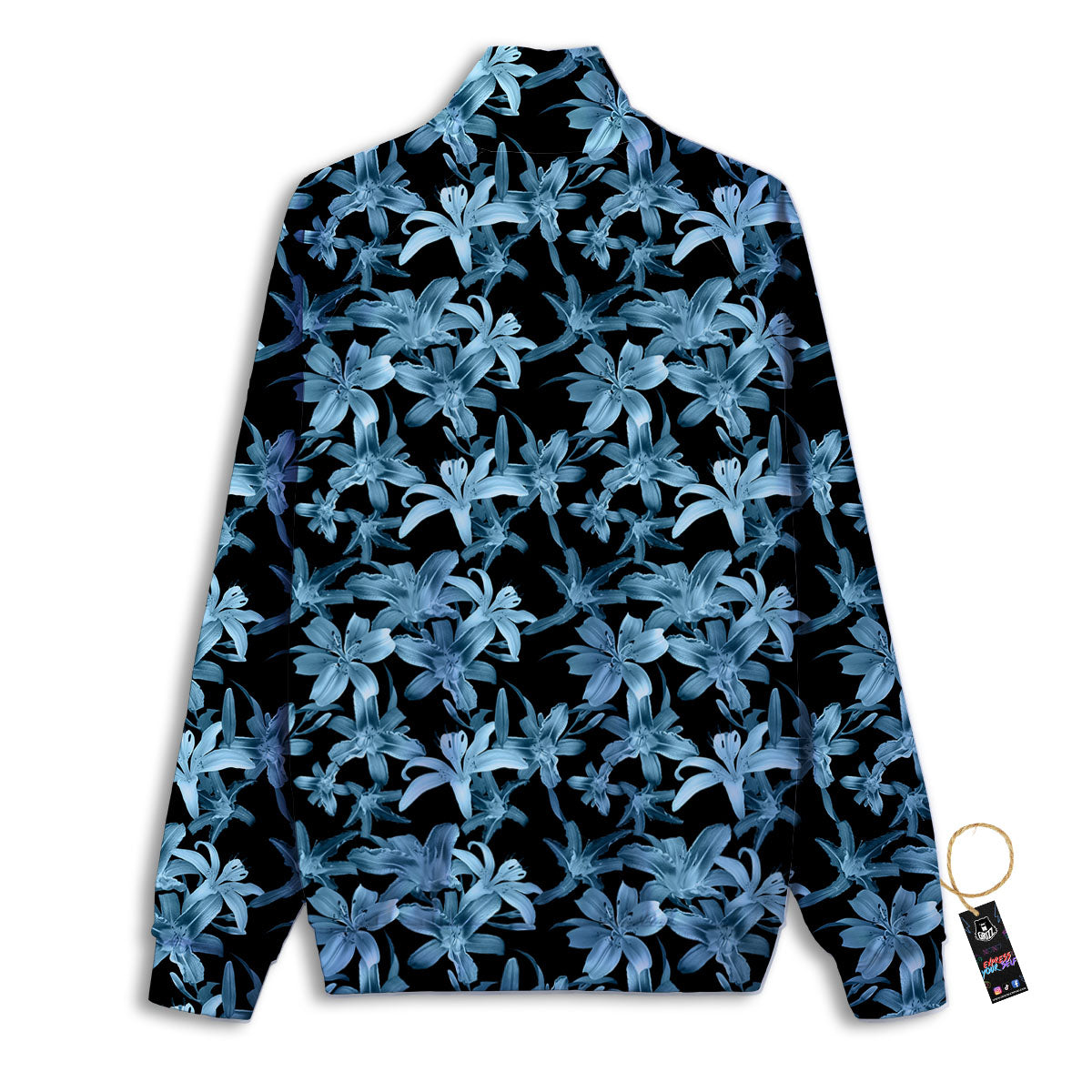 Tropical Blossom Blue Print Pattern Track Jacket-grizzshop