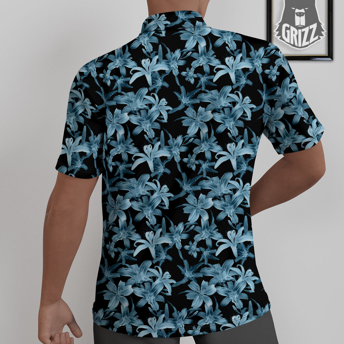 Tropical Blossom Blue Print Pattern Untucked Shirts-grizzshop