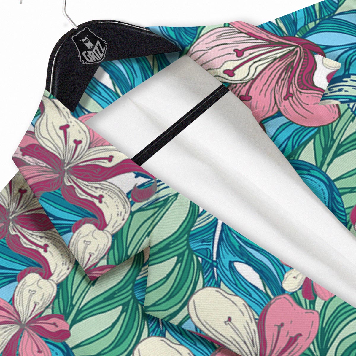 Tropical Blossom Teal Pink Print Pattern Men's Sport Coat-grizzshop