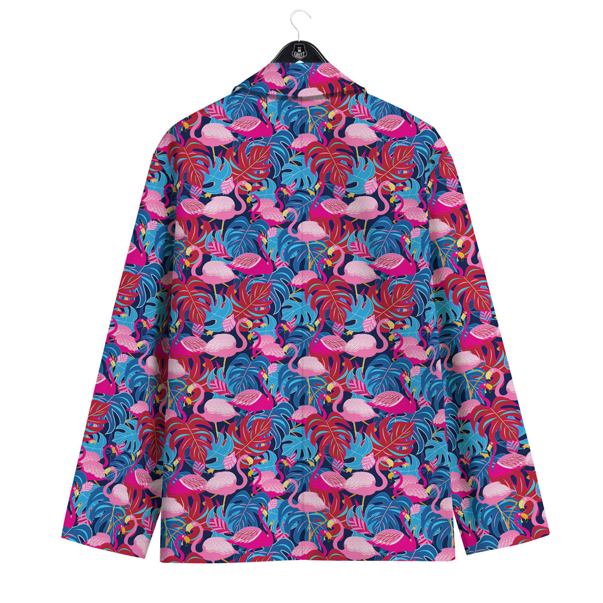 Tropical Blue And Pink Flamingo Print Men's Sport Coat-grizzshop