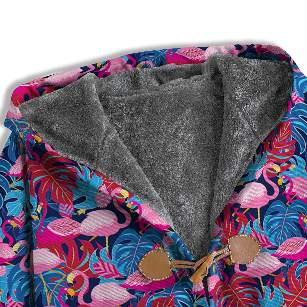 Tropical Blue And Pink Flamingo Print Men's Windbreaker Jacket