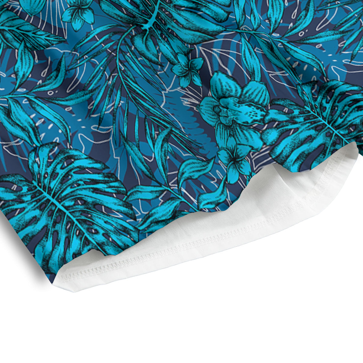 Tropical Blue Hawaiian Print Pattern Men's Athletic Shorts