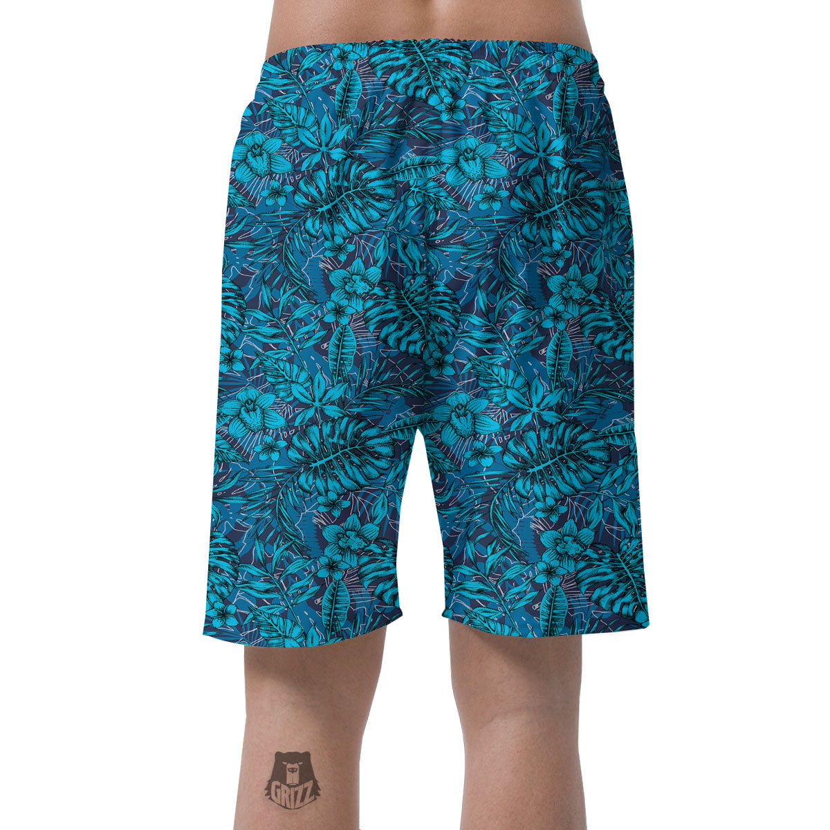 Tropical Blue Hawaiian Print Pattern Men's Shorts-grizzshop