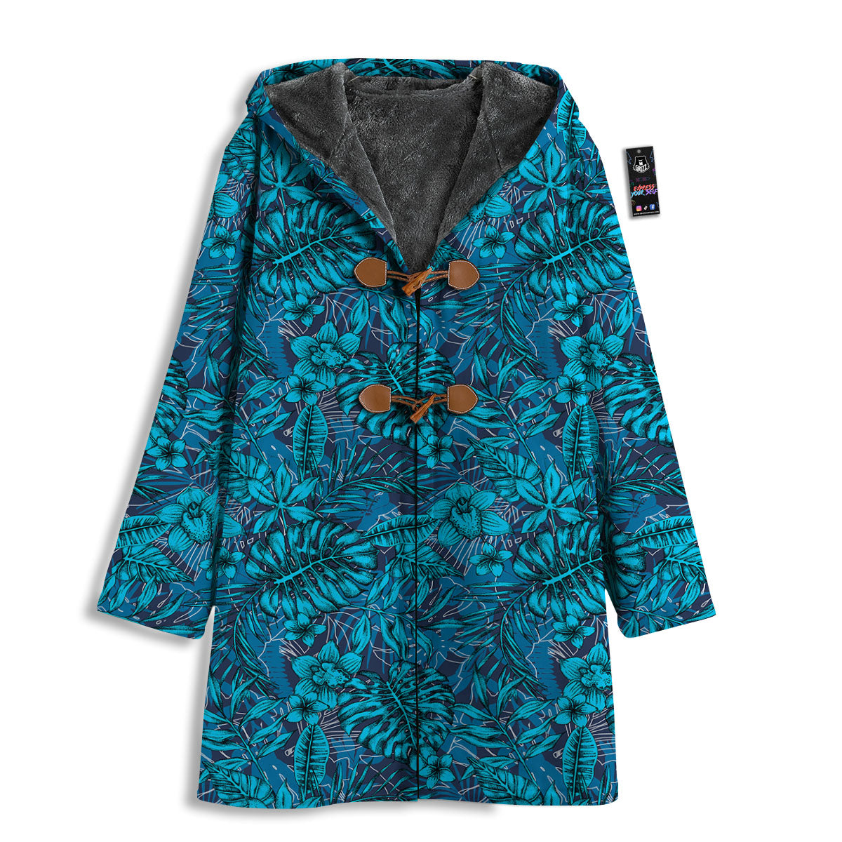 Tropical Blue Hawaiian Print Pattern Men's Windbreaker Jacket-grizzshop