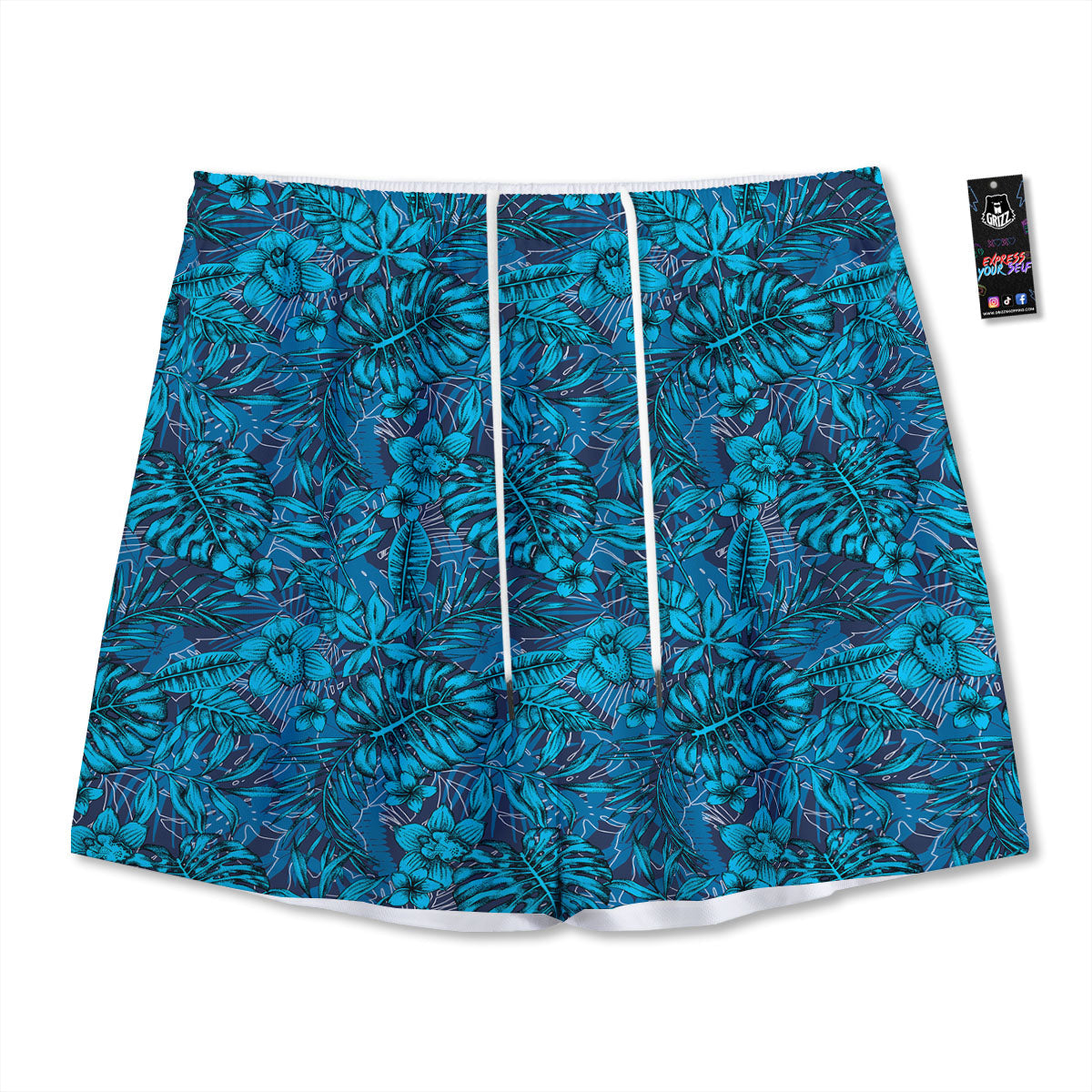 Tiki Ethnic Print Pattern Mesh Shorts