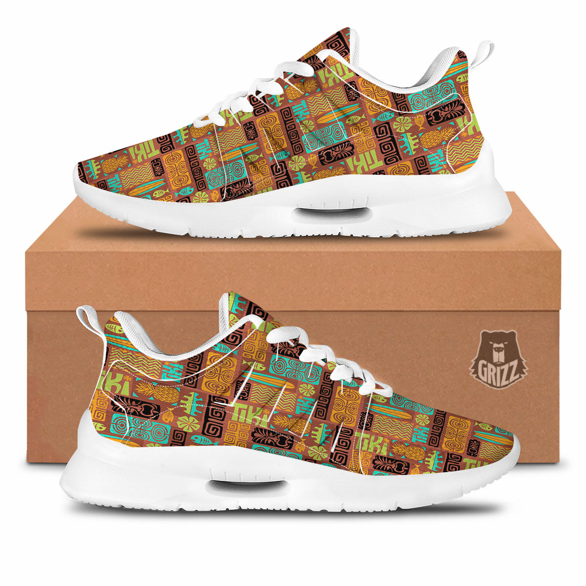 Tropical Blue Hawaiian Print Pattern Tennis Shoes-grizzshop