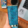 Tropical Blue Hawaiian Print Pattern Tumbler-grizzshop