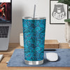 Tropical Blue Hawaiian Print Pattern Tumbler-grizzshop