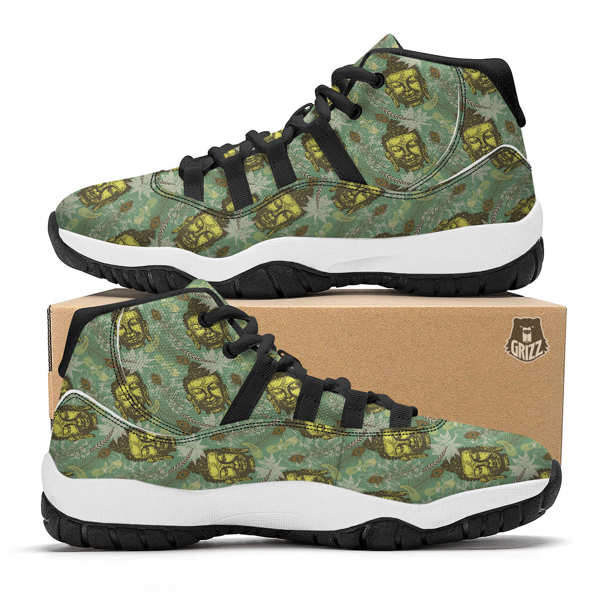 Tropical Buddha Black Bball Shoes-grizzshop