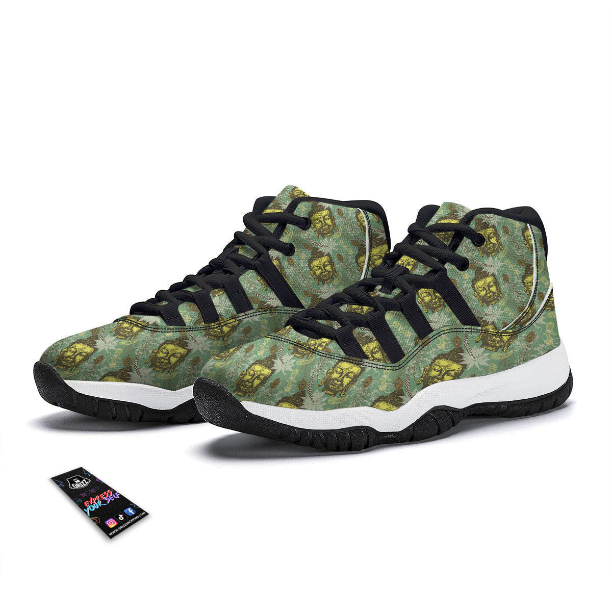 Tropical Buddha Black Bball Shoes-grizzshop