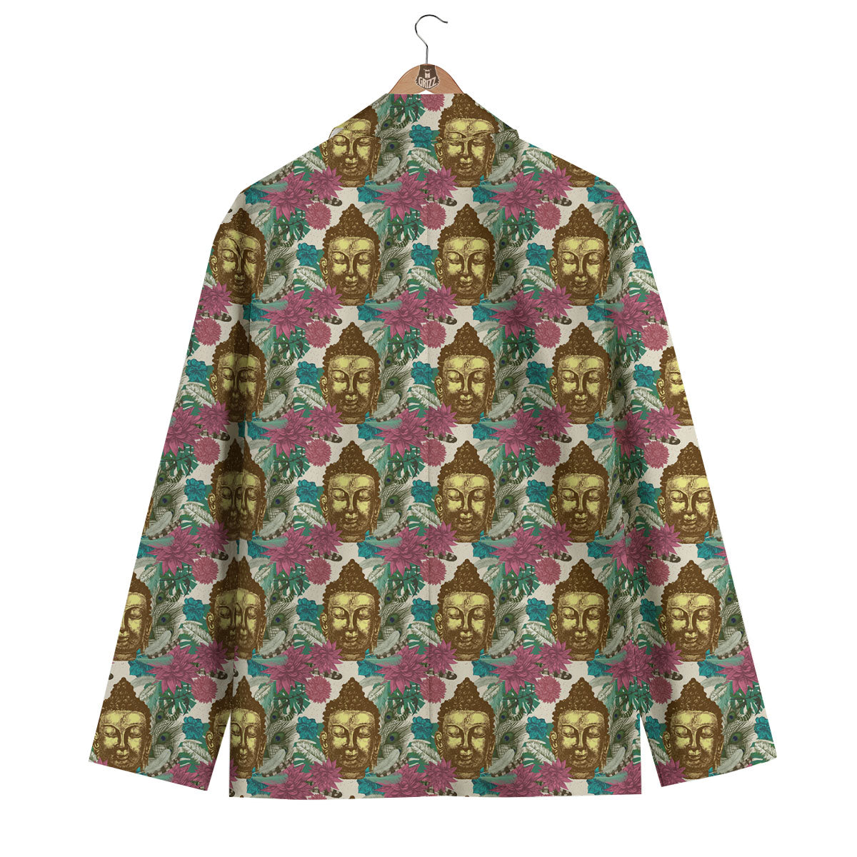 Tropical Buddha Pattern Men's Blazer-grizzshop