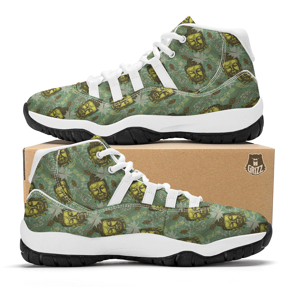 Tropical Buddha White Bball Shoes-grizzshop
