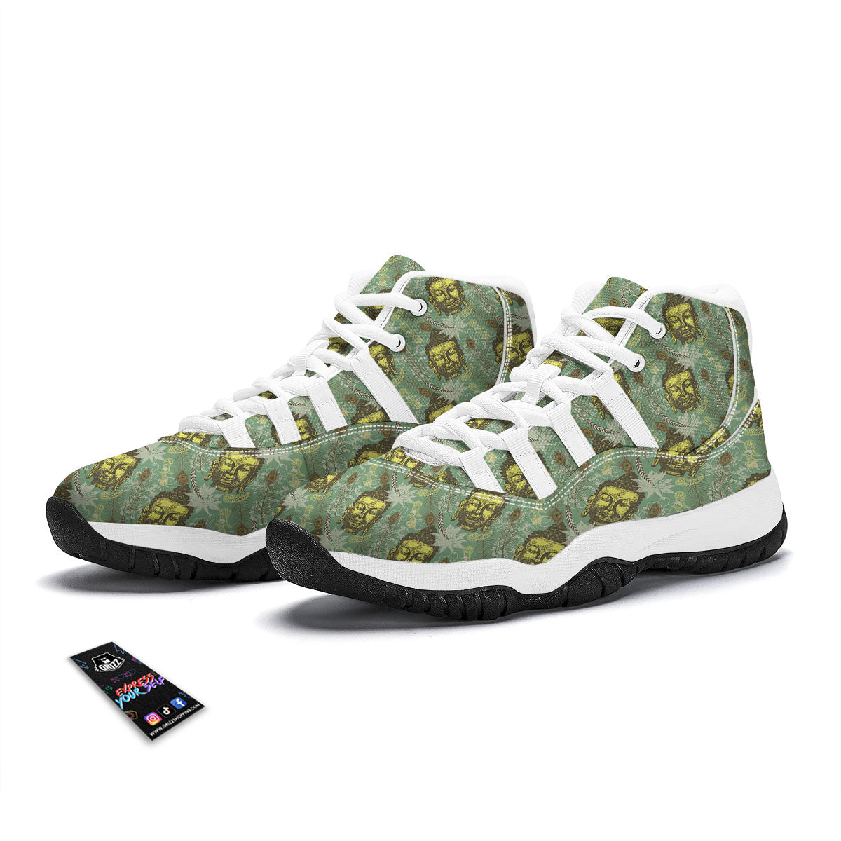 Tropical Buddha White Bball Shoes-grizzshop