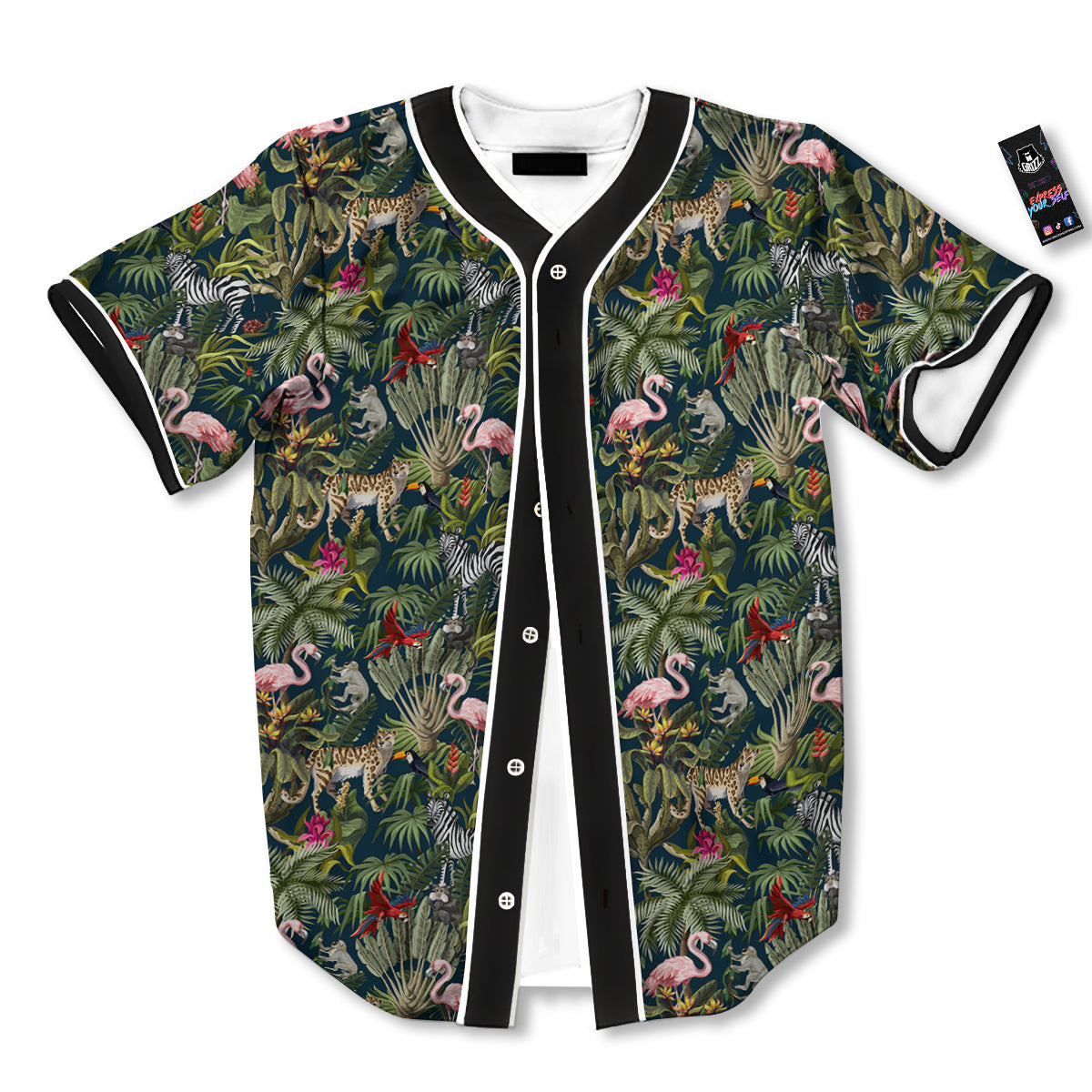 Tropical Cartoon Print Pattern Baseball Jersey-grizzshop