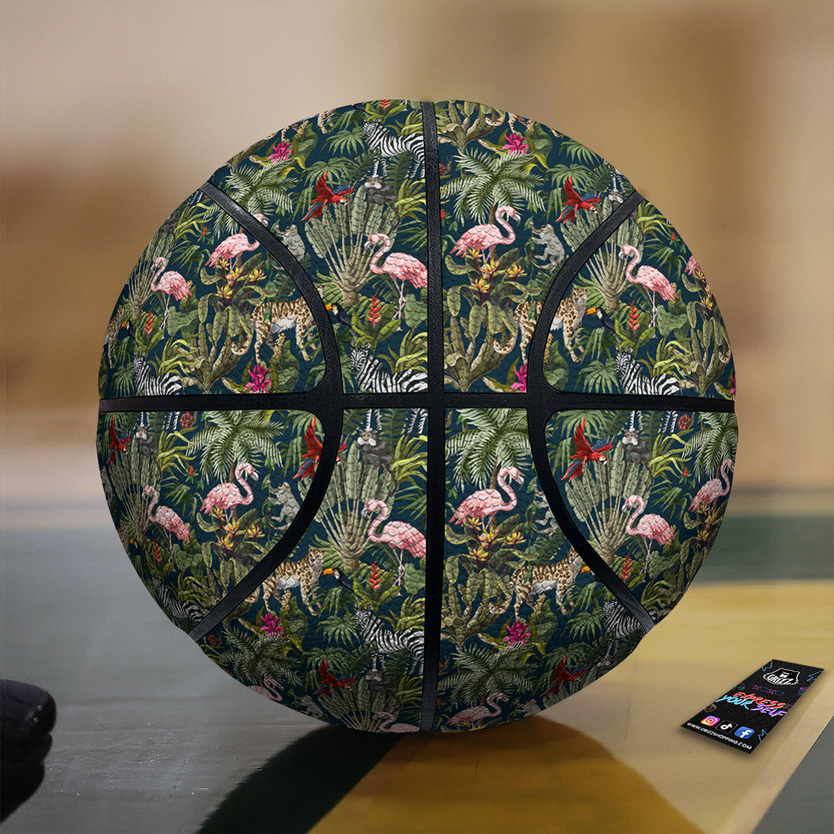 Tropical Cartoon Print Pattern Basketball-grizzshop
