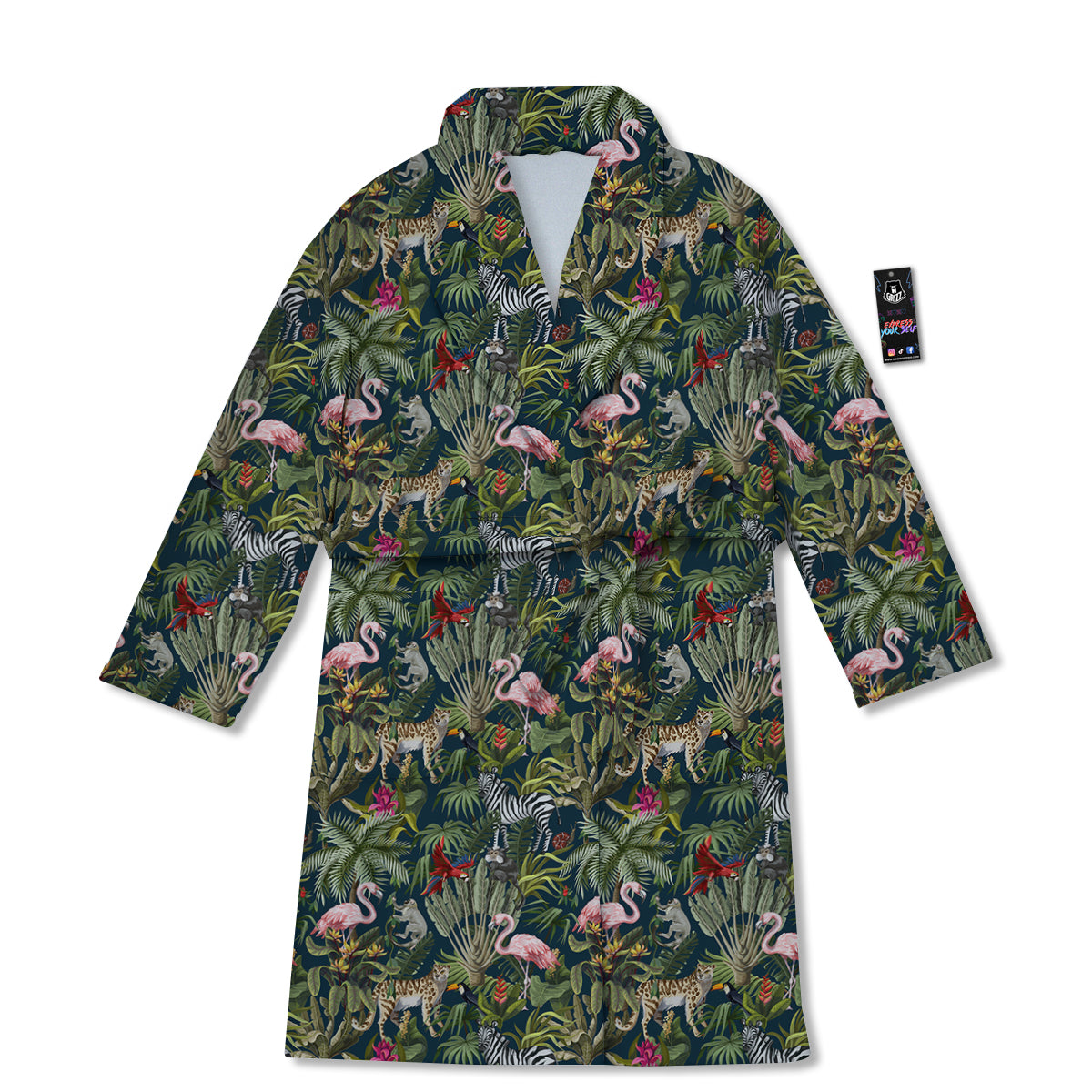 Tropical Cartoon Print Pattern Bathrobe-grizzshop