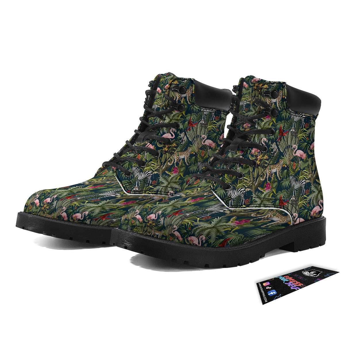 Tropical Cartoon Print Pattern Boots-grizzshop