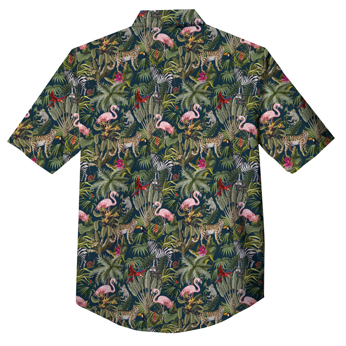 Tropical Cartoon Print Pattern Button Up Shirt-grizzshop