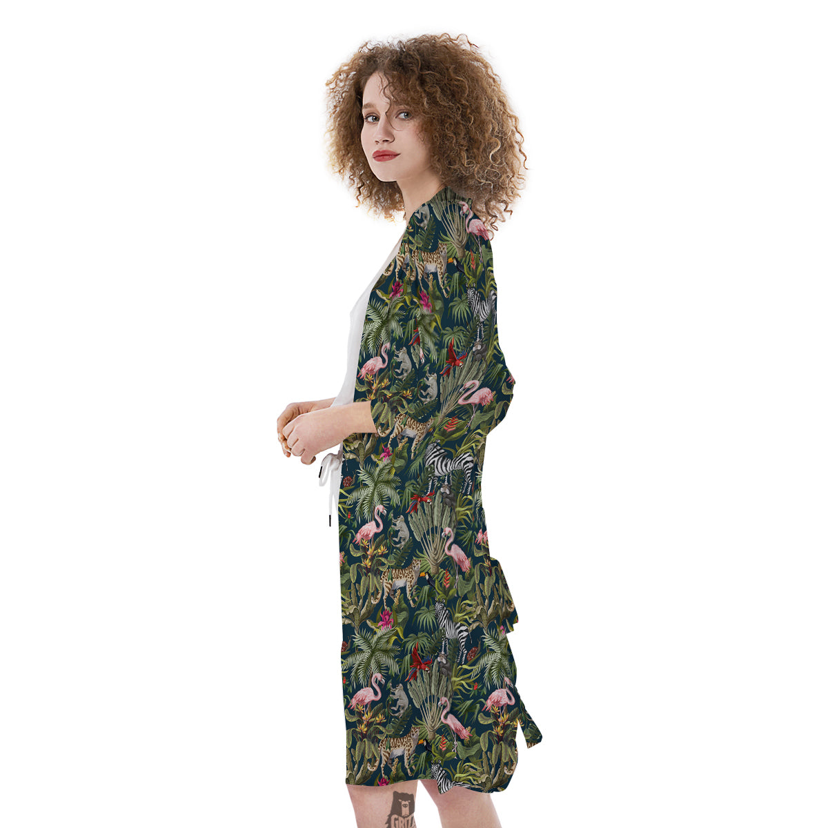 Tropical Cartoon Print Pattern Kimono-grizzshop