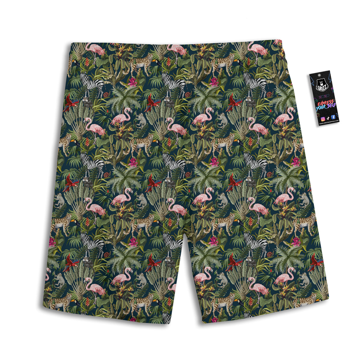 Tropical Cartoon Print Pattern Men's Athletic Shorts-grizzshop