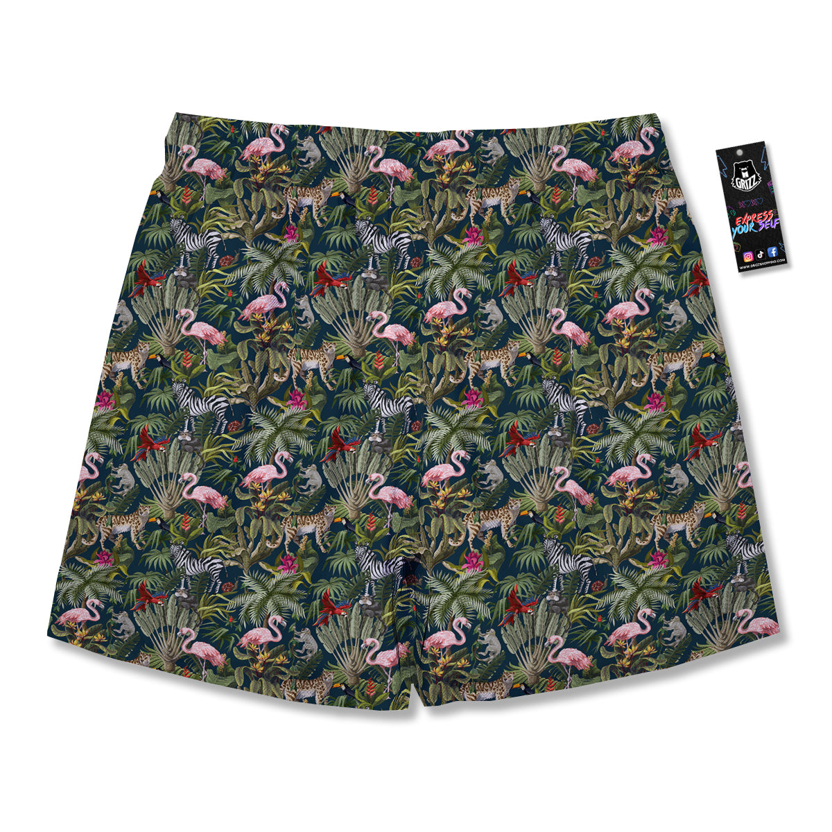 Tropical Cartoon Print Pattern Men's Running Shorts-grizzshop