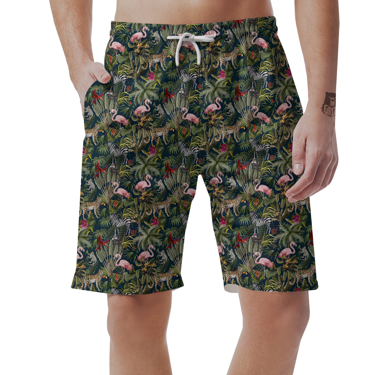 Tropical Cartoon Print Pattern Men's Shorts-grizzshop