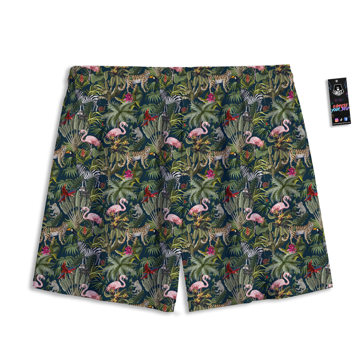 Tropical Cartoon Print Pattern Mesh Shorts-grizzshop