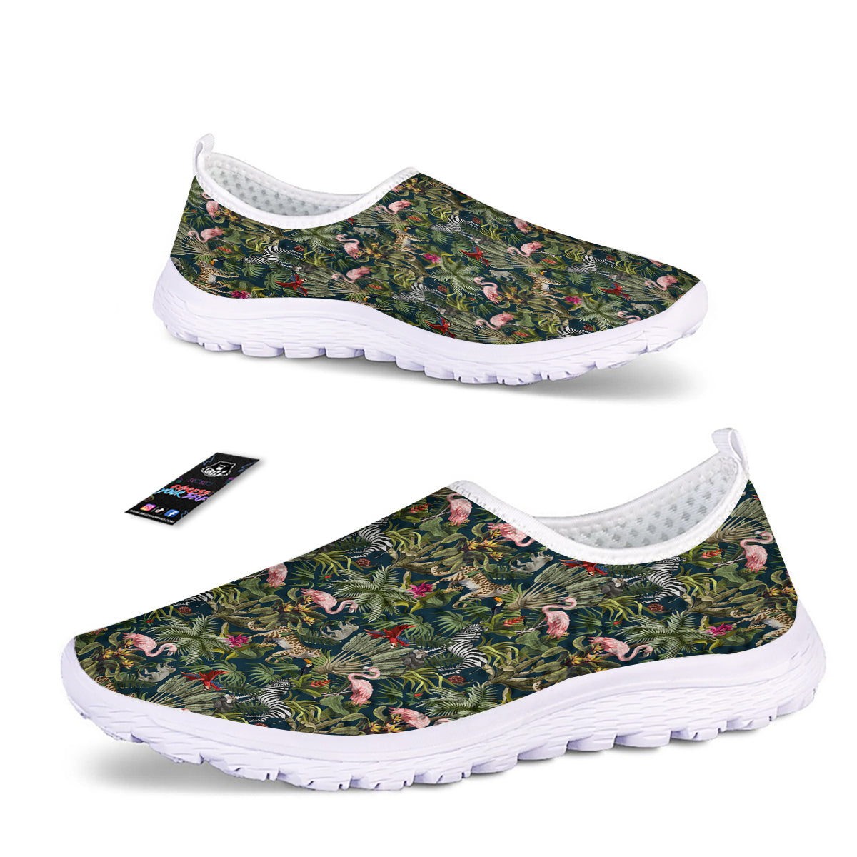 Tropical Cartoon Print Pattern Nurse Shoes-grizzshop