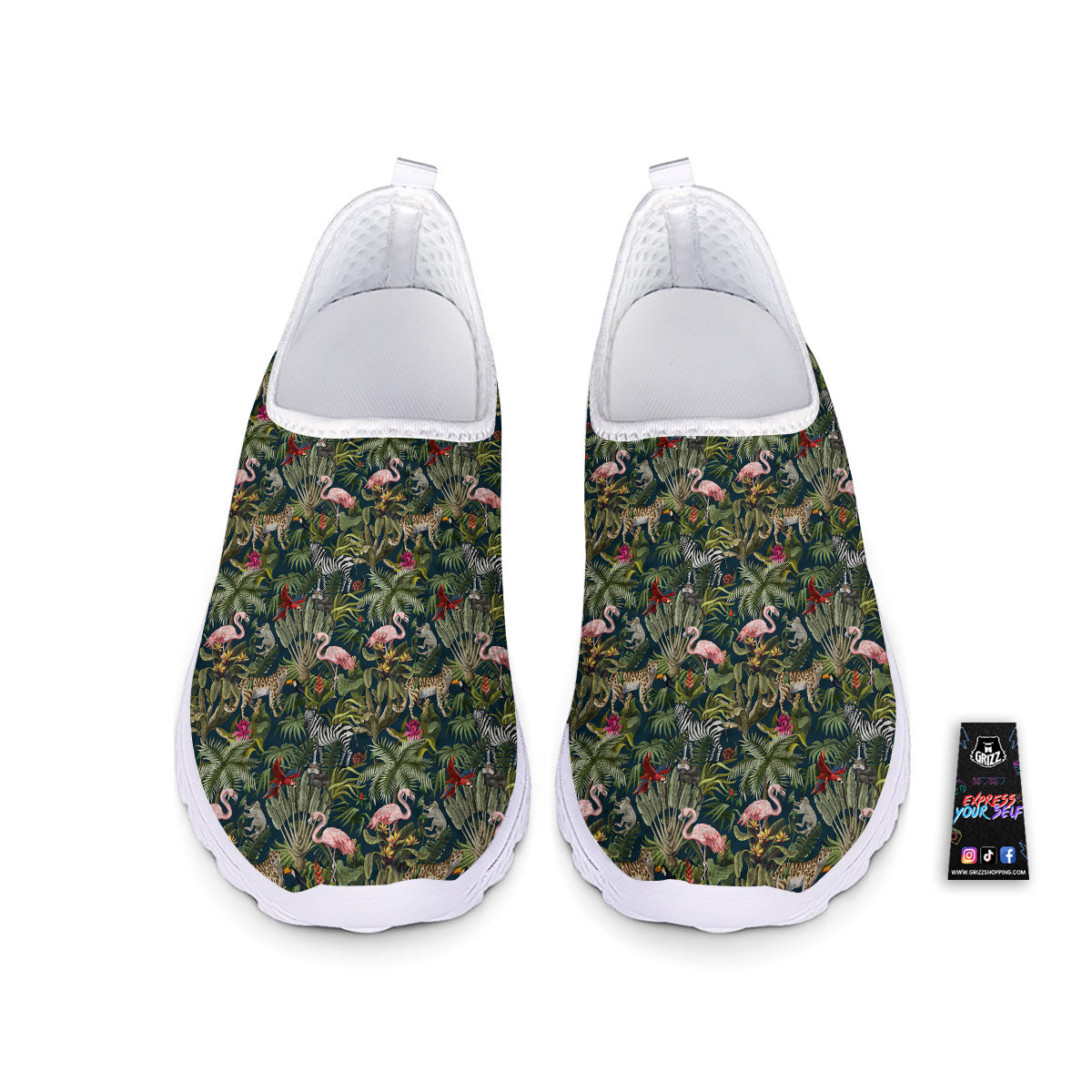 Tropical Cartoon Print Pattern Nurse Shoes-grizzshop