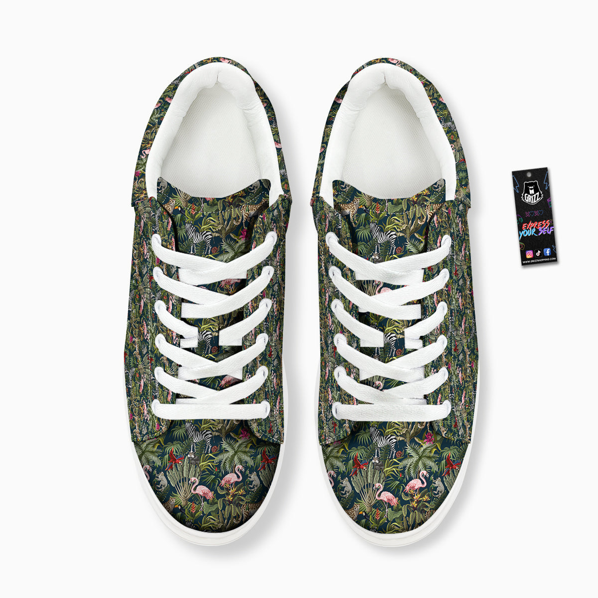 Tropical Cartoon Print Pattern Platform Shoes-grizzshop