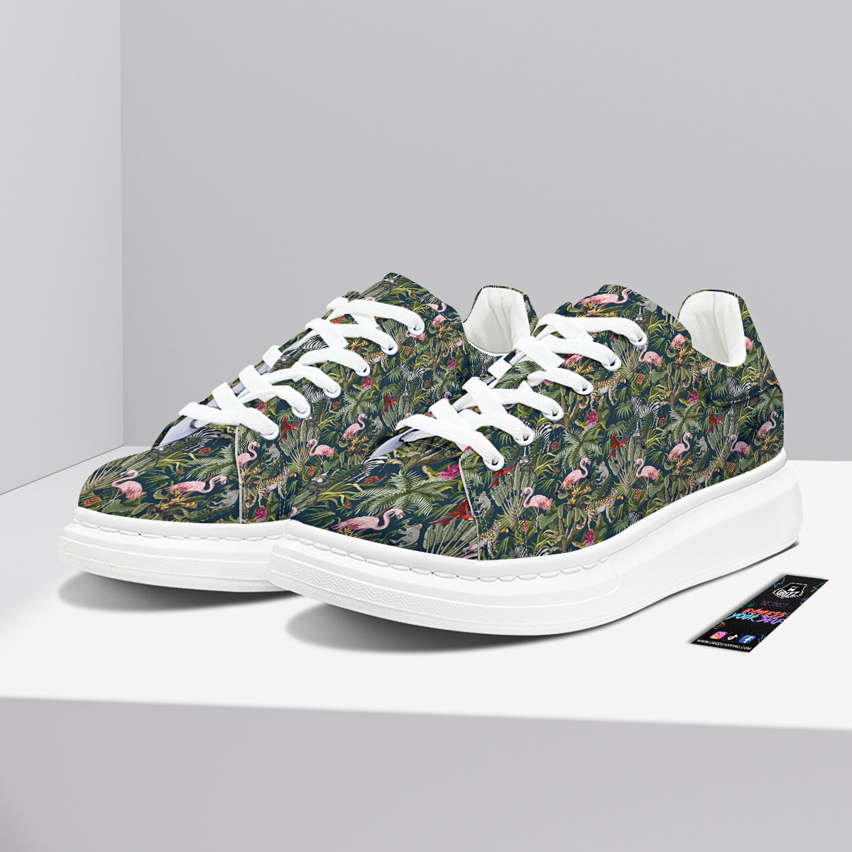 Tropical Cartoon Print Pattern Platform Shoes-grizzshop