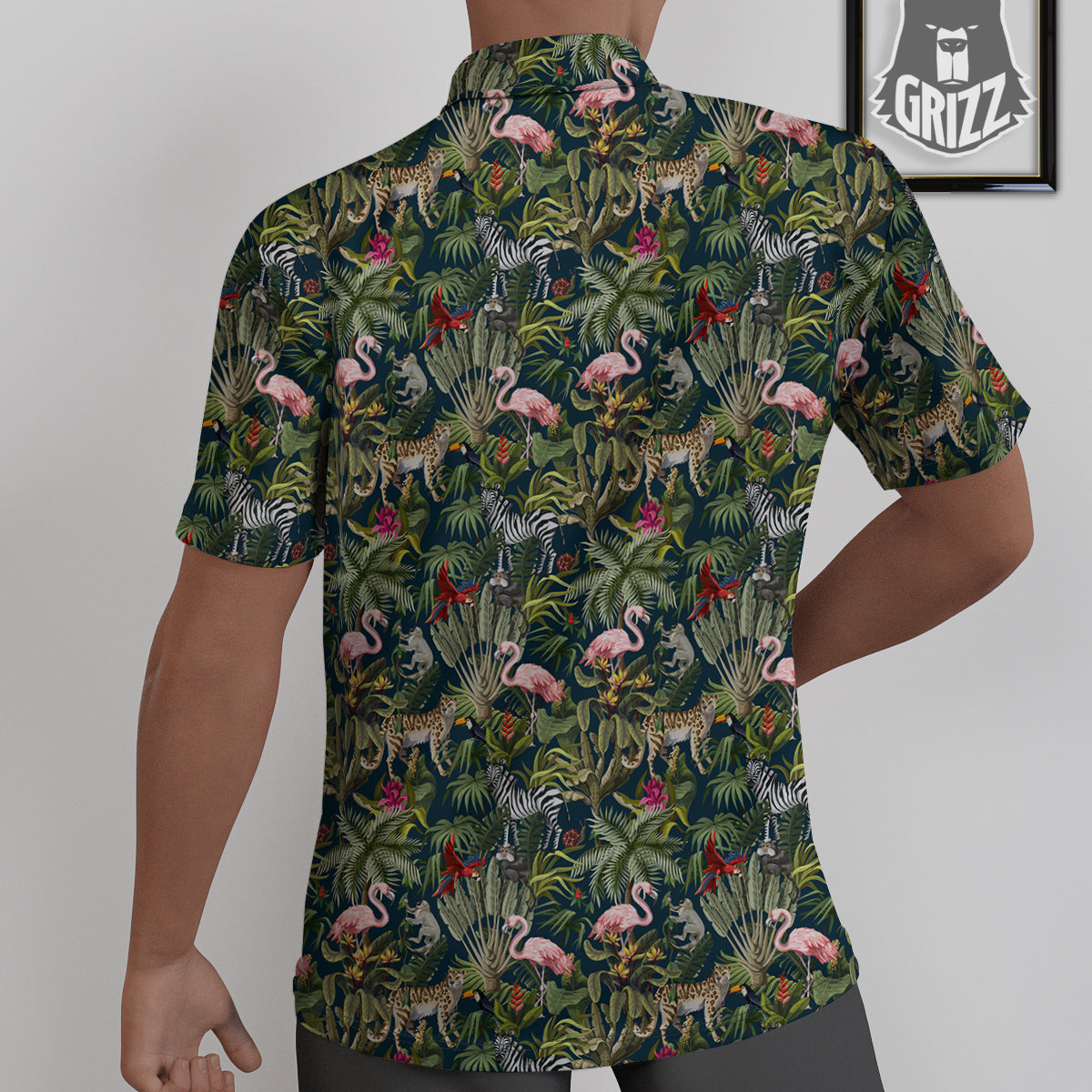 Tropical Cartoon Print Pattern Untucked Shirts-grizzshop