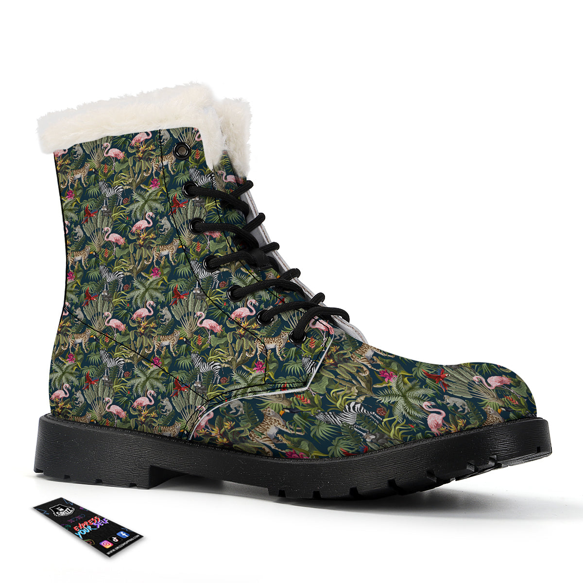 Tropical Cartoon Print Pattern Winter Boots-grizzshop