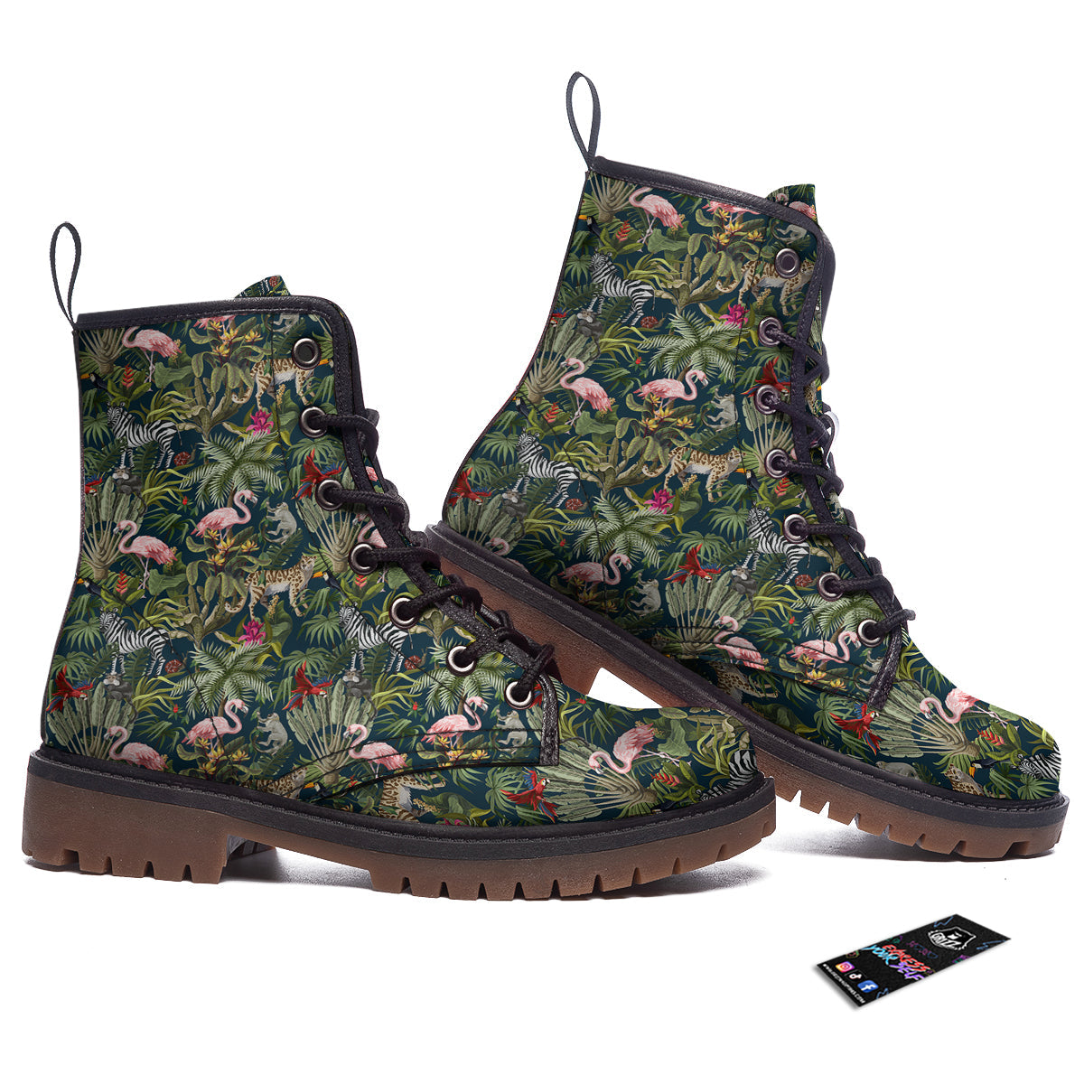 Tropical Cartoon Print Pattern Work Boots-grizzshop