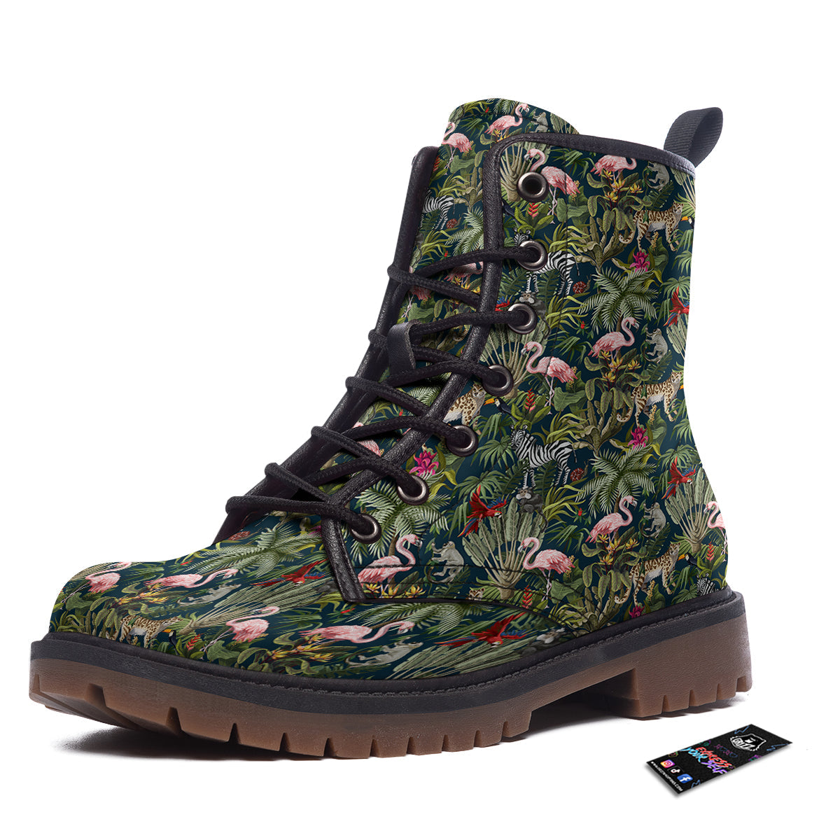 Tropical Cartoon Print Pattern Work Boots-grizzshop