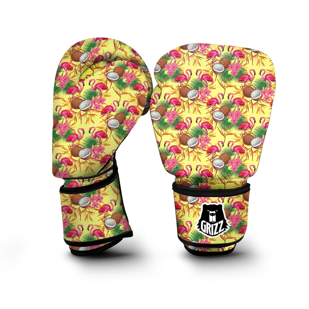 Tropical Coconut Flamingo Boxing Gloves-grizzshop