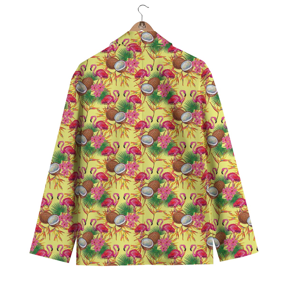 Tropical Coconut Flamingo Men's Blazer-grizzshop