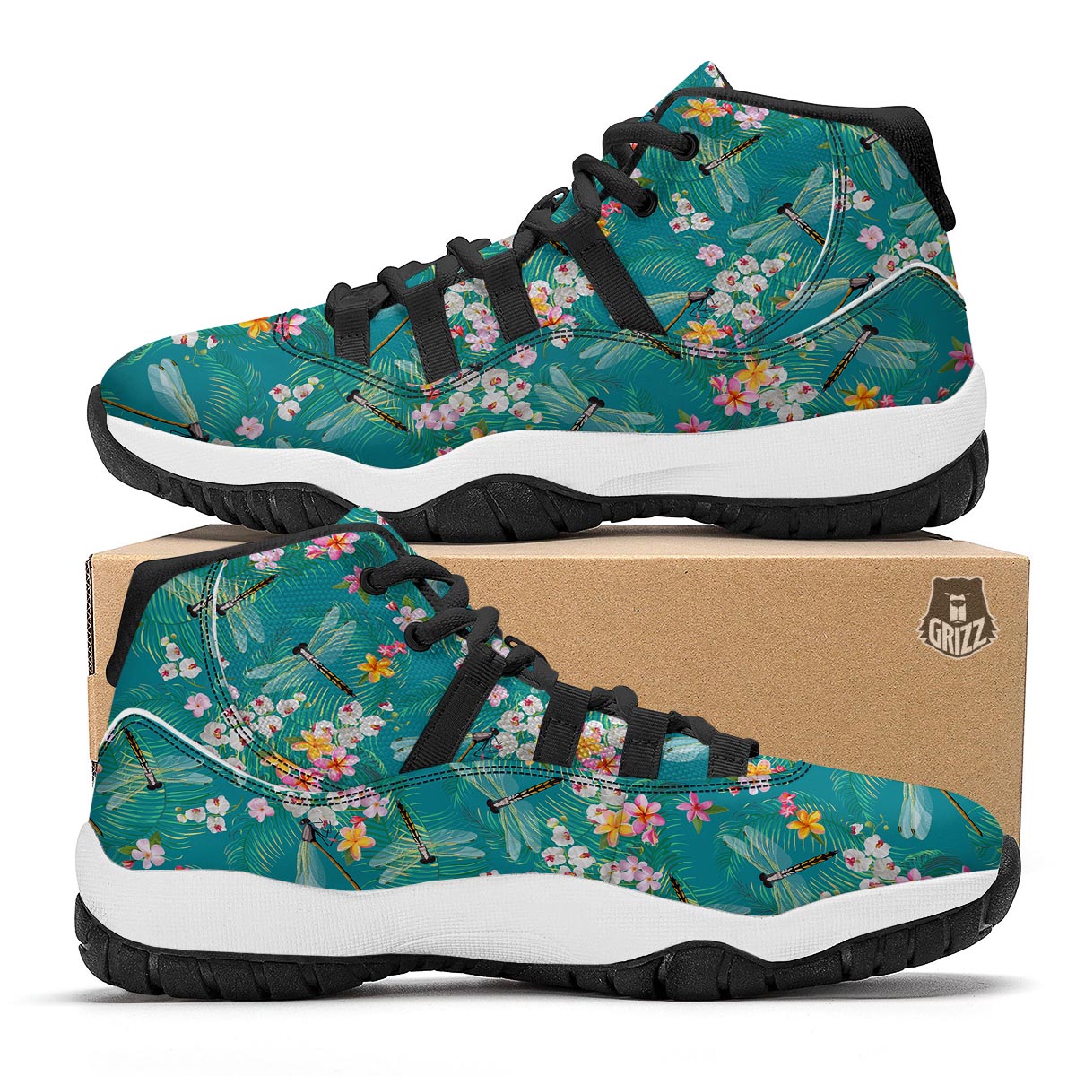 Tropical Dragonfly Black Bball Shoes-grizzshop