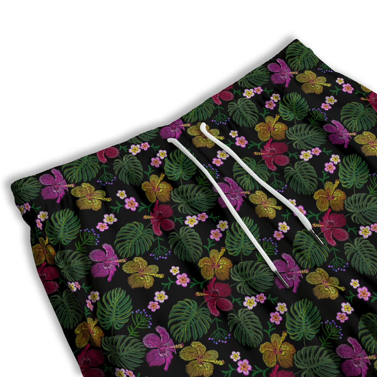 Tropical Embroidery Print Pattern Men's Athletic Shorts-grizzshop