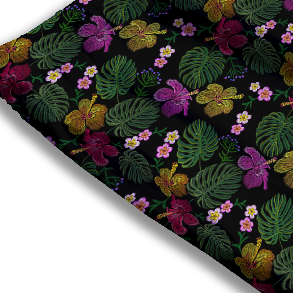 Tropical Embroidery Print Pattern Mesh Shorts-grizzshop