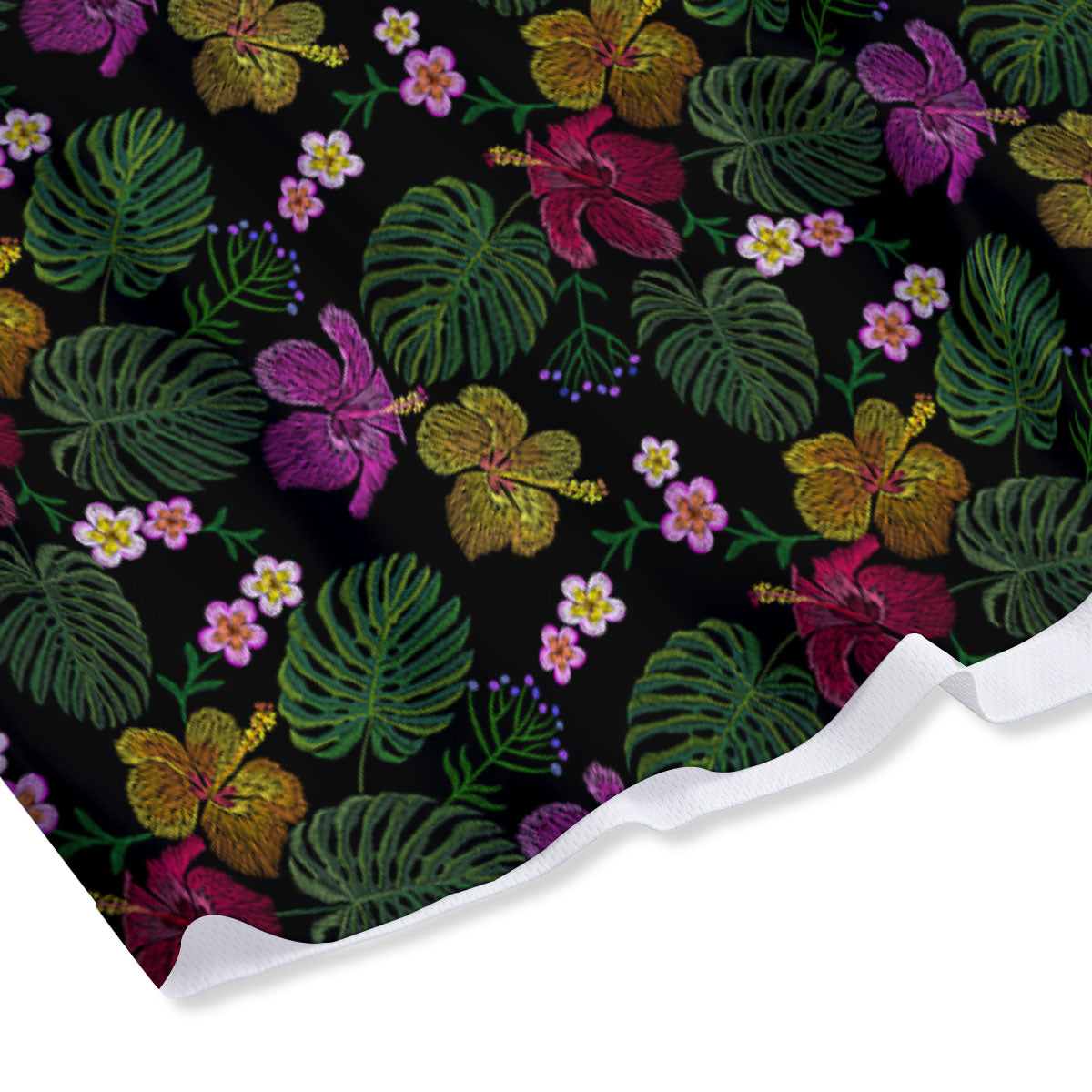 Tropical Embroidery Print Pattern Mesh Shorts-grizzshop