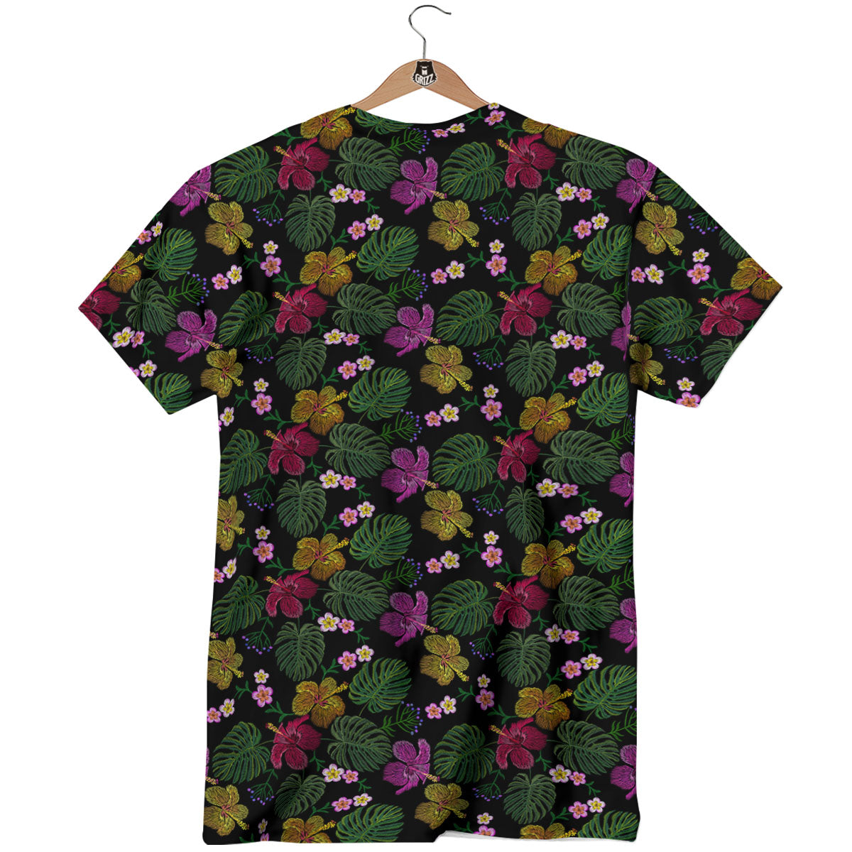 Tropical Embroidery Print Pattern T-Shirt-grizzshop